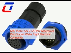 M19 Push Lock 2+20 Pin Waterdicht Plug Socket Waterdicht Elektrisch Connector