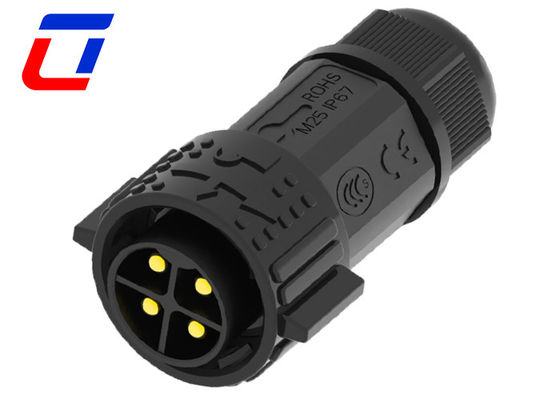 Waterdicht 4 pin man tot vrouw connector cirkelvormig paneel montage connector IP67