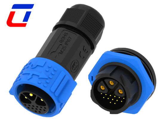 30A 3 pin waterdichte kabelconnector IP67 16 pin zelfvergrendelende multi-kernstructuur
