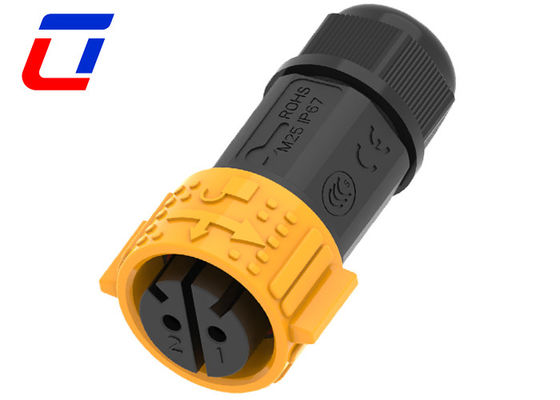 Hoogspanning 600V IP67 waterdicht voedingsconnector 2 pin voor elektrische apparatuur