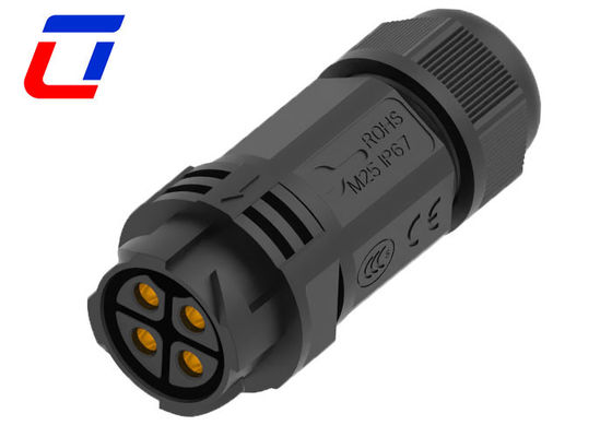 Buitendraad tot draad 4 pin waterdicht connector IP67 600V met drukvergrendeling