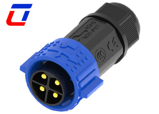 Buitendraad tot draad 4 pin waterdicht connector IP67 600V met drukvergrendeling