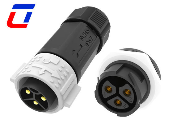 3 pin mannelijke vrouwelijke waterdichte buitenste elektrische aansluitingen 3 fase M25 500V 50A