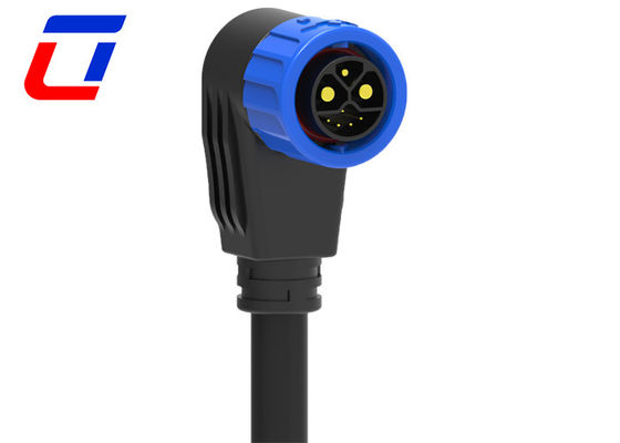 M23 90 graden gegoten kabelconnectoren 2+1+5 pins Push Lock waterdichte connector