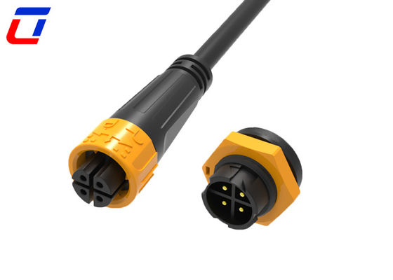 M16 4 pin waterdicht stroomverbinder Vrouw tot man 300 V Duurzaam voor toepassingen