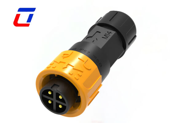 4 pin LED waterdichte connector M16 10A PA66 Push Locking Wire To Wire Connectors