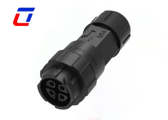 4 pin LED waterdichte connector M16 10A PA66 Push Locking Wire To Wire Connectors