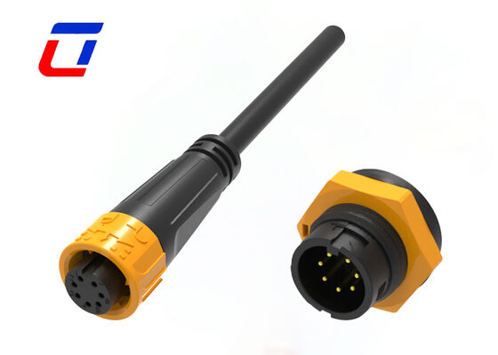 M16 7-pins waterdichte connector 60V laagspanning CE PA66 datakabel connector