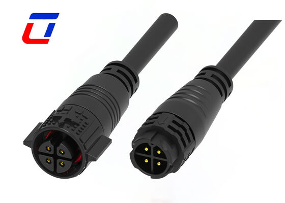 M19 15A 4 pin draad-aan-draad connector IP67 Push Lock Outdoor Power Connectors