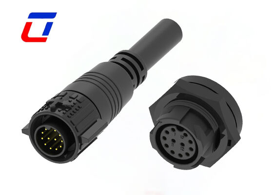 Hoge stabiliteit PA66 M19 12Pin waterdicht snel aansluiten draad aan bord connectoren