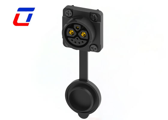 M23 90 graden gegoten kabelconnectoren 2+1+5 pins Push Lock waterdichte connector