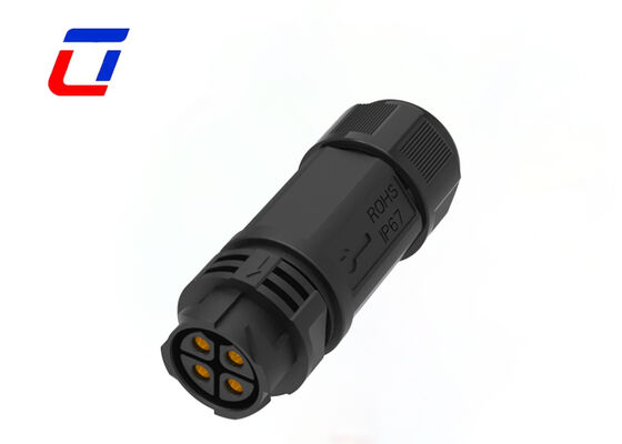 M25 4 pin IP67 Power Connector 50A Messing Push Locking Cable To Cable Waterdichte connectoren