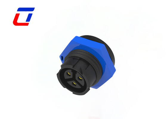 3-pins waterdichte paneelmontage connector M16 met push-lock, stroomconnector