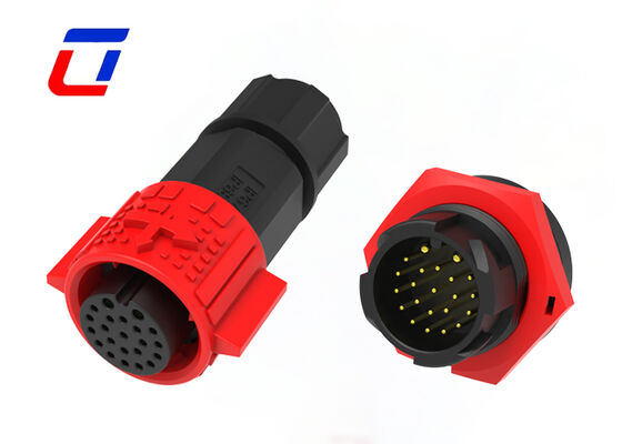 Ronde waterdichte connector M19 multi-pin 2+20 pin IP67 vergulde draadconnectoren