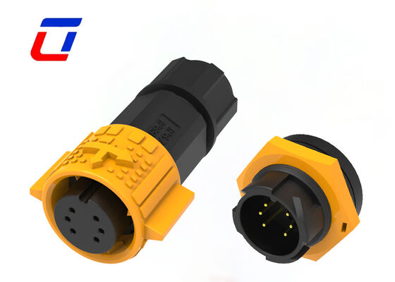 M19 6 Pin Industrial Plug And Socket Push IP67 waterdichte connector voor communicatie