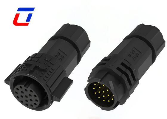 M19 18 Pin Mannelijke Vrouwelijke Connector Nylon Push Locking Waterdicht Connector
