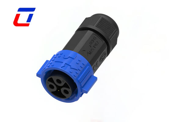 M25 IP67 Ronde waterdichte aansluiting 3+3 Pin Data And Power Quick Lock Connectors