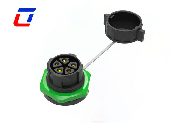 M25 5 pin IP67 cirkelvormige aansluitingen 50A Plastic Male Female Plug Socket Connectors