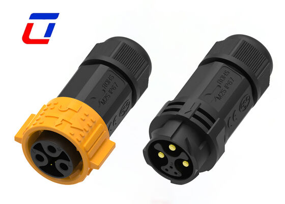Quick Lock M25 3+3 Pin Waterdicht Autoverbinding ODM Ronde verbindingsvormen