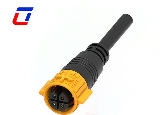 15A 4 pin elektrische draad-aan-draad connectoren M19 PA66 Plastic waterdicht stroomverbinding