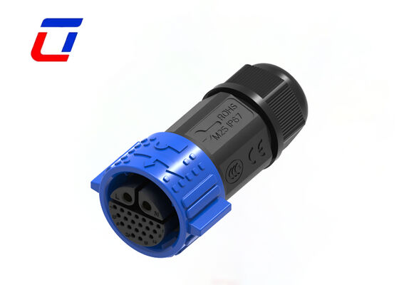 PA66 2+20-pins M25-voedingssignaalconnector Fabrikant van waterdichte LED-connectoren voor buiten