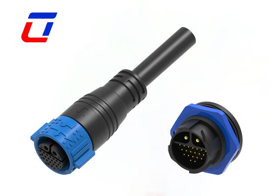 PA66 2+20-pins M25-voedingssignaalconnector Fabrikant van waterdichte LED-connectoren voor buiten