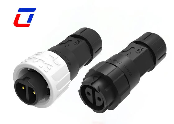 IP67 M16 10A 2-pins waterdichte connectoren ODM Push Lock ronde draad voedingsconnector