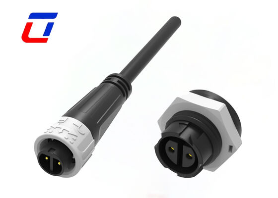 IP67 M16 10A 2-pins waterdichte connectoren ODM Push Lock ronde draad voedingsconnector