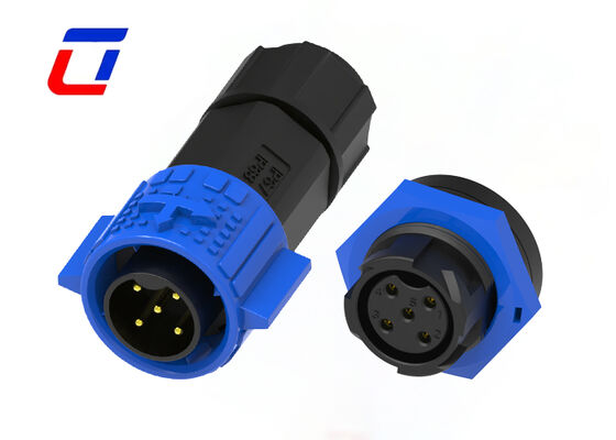 M19 5-pins 20A Power DC waterdichte connector Push-vergrendeling mannelijke vrouwelijke connector