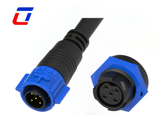 M19 5-pins 20A Power DC waterdichte connector Push-vergrendeling mannelijke vrouwelijke connector