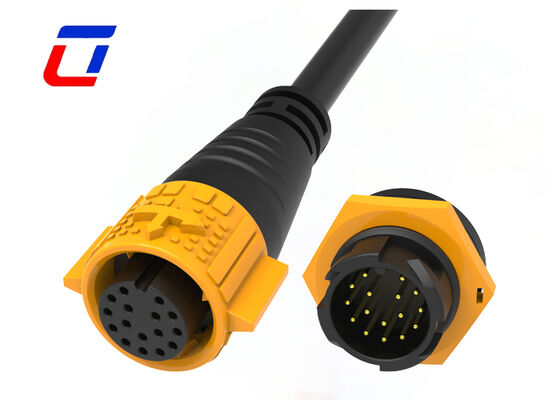 M19 300V 16 Pin Mannelijke Vrouwelijke Connector Push Lock IP67 Waterdicht Connector Draad Aan Boord