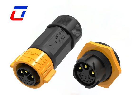 PA66 M25 12 Pin Plug And Socket Quick Lock IP67 Multi Pin Connector Voor Nieuwe Energie