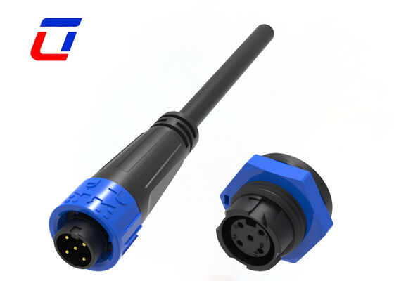 8A M16 5 Pin IP67 Power Connectors ODM Buiten waterdicht Push Lock Connector