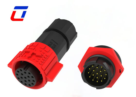 5A IP67 M19 Waterdichte stekker- en stopcontacten Plastic PA66 18 pin data connector