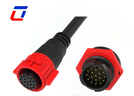 5A IP67 M19 Waterdichte stekker- en stopcontacten Plastic PA66 18 pin data connector