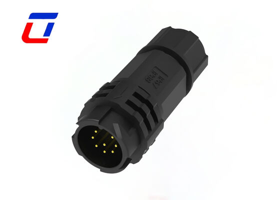Laagspanning 300V M19 8 pin cirkelvormige connector PA66 waterdicht Push Lock data connector