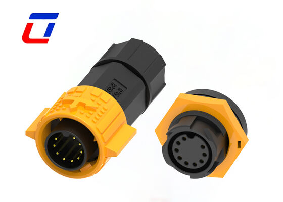 9 Pin Messing Goudgeplatte Industriële Circulaire Connector 5A Lage Stroom M19 Draad Aan Boord