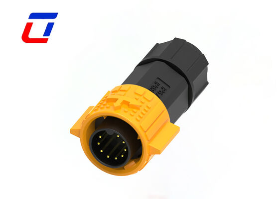 9 Pin Messing Goudgeplatte Industriële Circulaire Connector 5A Lage Stroom M19 Draad Aan Boord