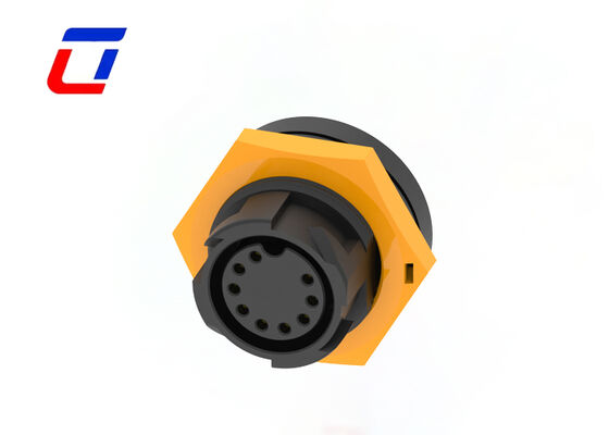 9 Pin Messing Goudgeplatte Industriële Circulaire Connector 5A Lage Stroom M19 Draad Aan Boord