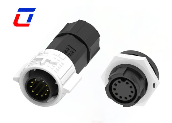 M19 10-pins waterdichte paneelmontage connector 5A 300V snelsluiting ronde dataconnector