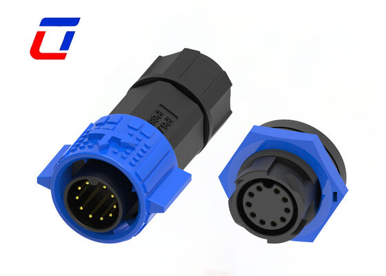M19 10-pins waterdichte paneelmontage connector 5A 300V snelsluiting ronde dataconnector