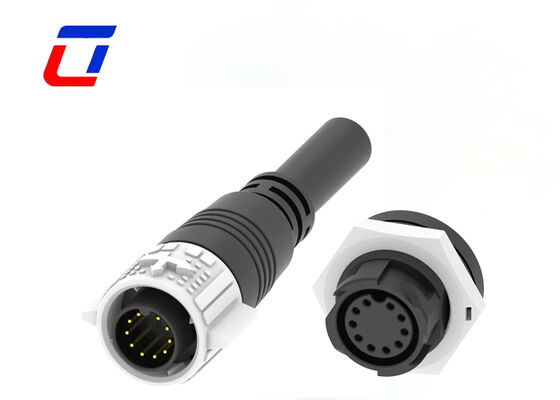 M19 10-pins waterdichte paneelmontage connector 5A 300V snelsluiting ronde dataconnector