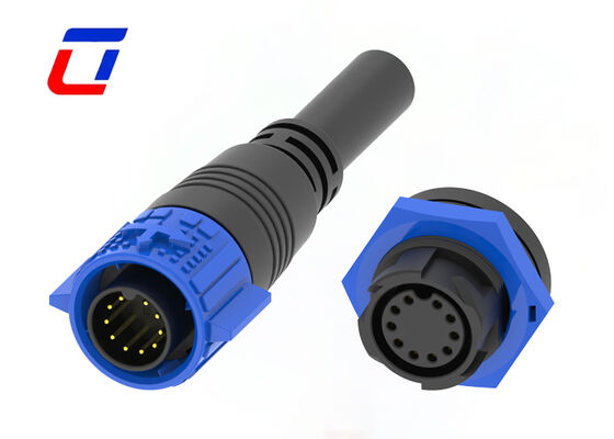 M19 10-pins waterdichte paneelmontage connector 5A 300V snelsluiting ronde dataconnector