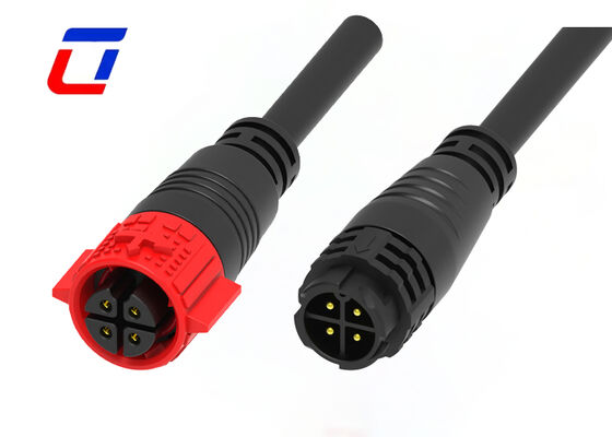 20A PA66 4 pin draad-aan-draad connector M19 Push Lock IP67 waterdicht stroomconnector