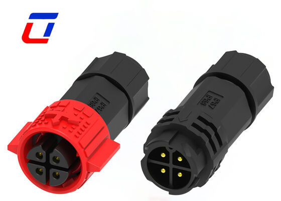 20A PA66 4 pin draad-aan-draad connector M19 Push Lock IP67 waterdicht stroomconnector