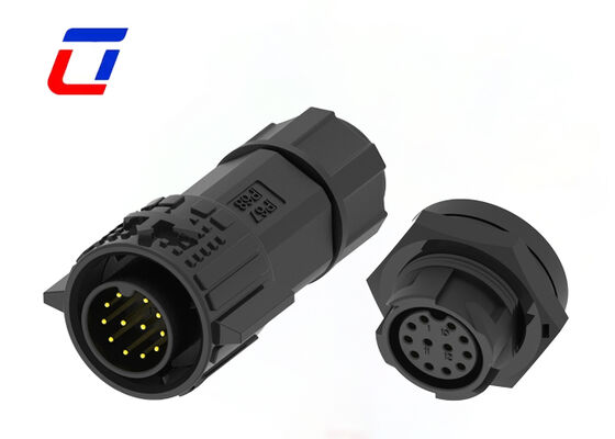 M19 12-pins 300V IP67 Ronde Plastic Connectoren Push-Lock Waterdichte Dataconnector