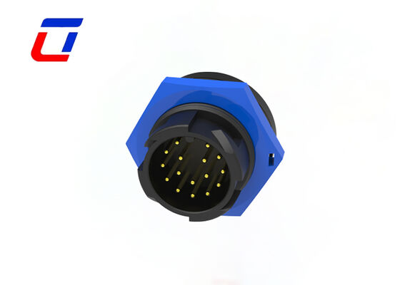 PA66 16-pins M19 Paneelmontage Ronde Connector 5A IP67 Waterdichte Snelkoppeling