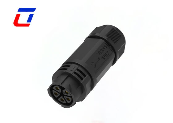 Waterdichte DC-connector M25 5-pins 20A Push Lock Buitenconnector voor nieuwe energie