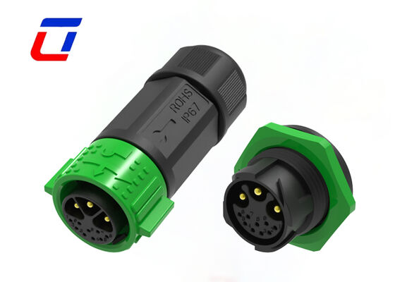 20A M25 Industriële Stekker en Contactdoos Push Locking 3+9 Pin Power Data Connector