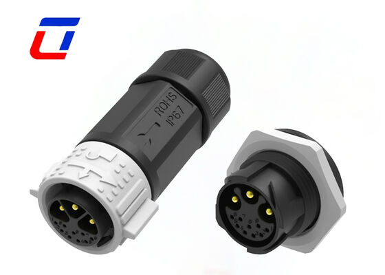 20A M25 Industriële Stekker en Contactdoos Push Locking 3+9 Pin Power Data Connector